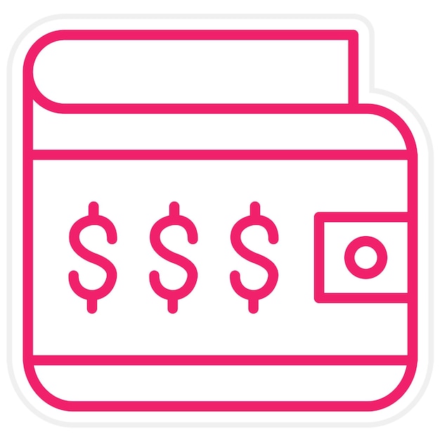 Estilo del icono de la billetera de diseño vectorial