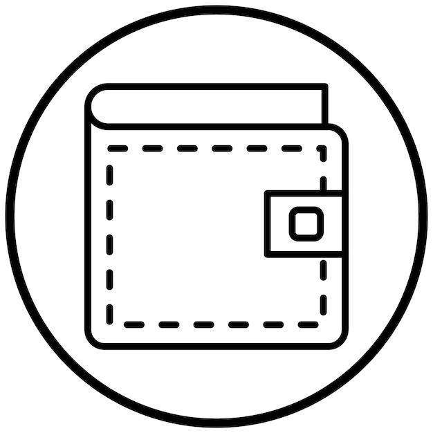 Estilo del icono de la billetera de diseño vectorial