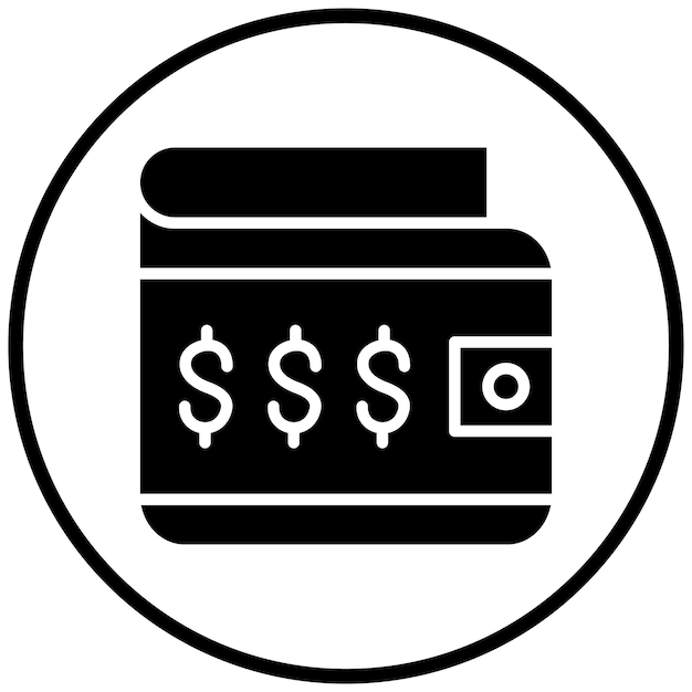 Estilo del icono de la billetera de diseño vectorial