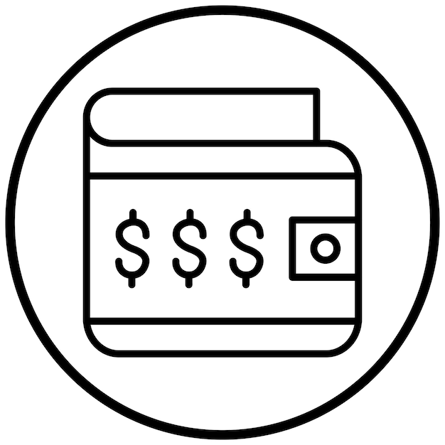 Estilo del icono de la billetera de diseño vectorial