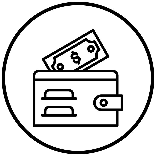 Estilo del icono de la billetera de diseño vectorial
