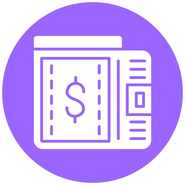 Estilo del icono de la billetera de diseño vectorial
