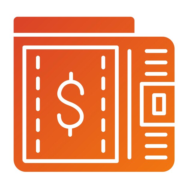 Estilo del icono de la billetera de diseño vectorial