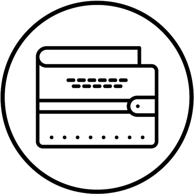 Estilo del icono de la billetera de diseño vectorial