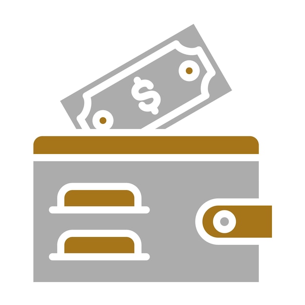 Estilo del icono de la billetera de diseño vectorial