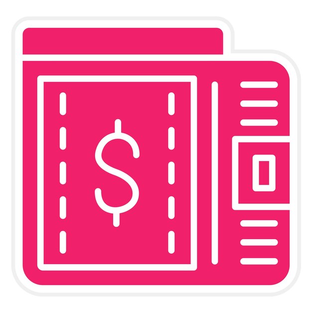 Estilo del icono de la billetera de diseño vectorial