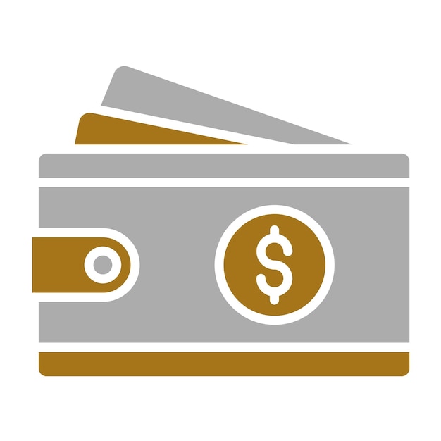 Estilo del icono de la billetera de diseño vectorial