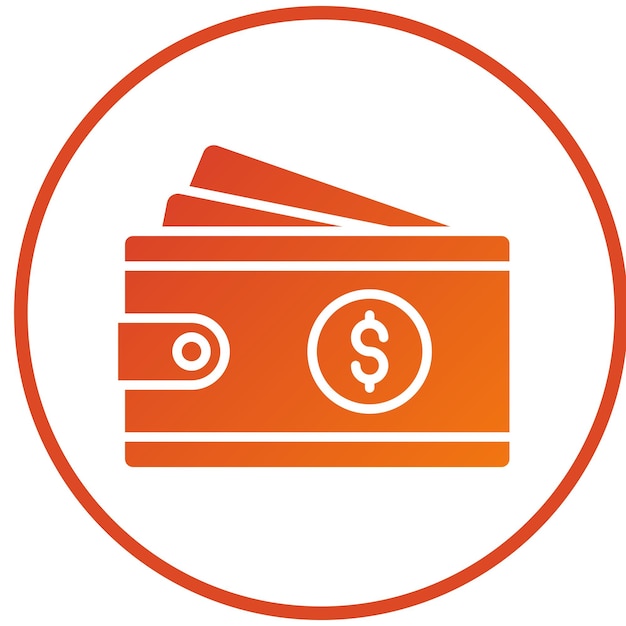 Estilo del icono de la billetera de diseño vectorial