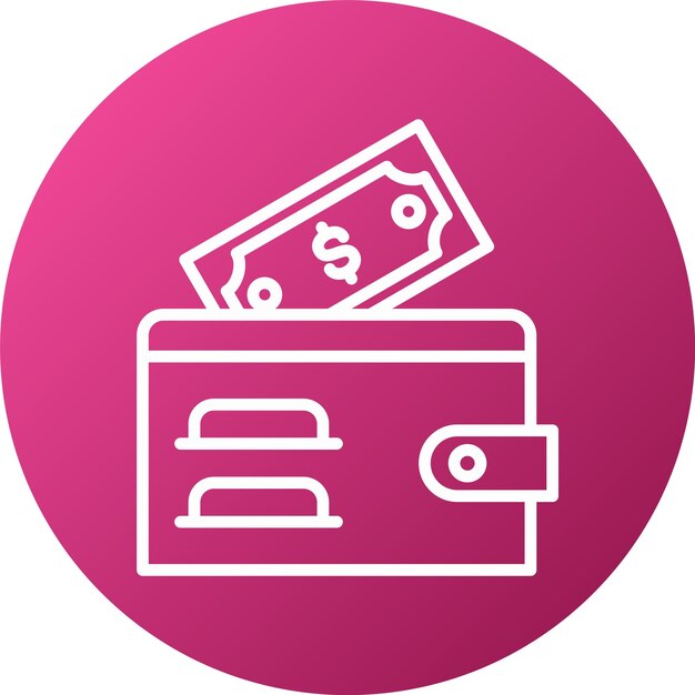 Estilo del icono de la billetera de diseño vectorial