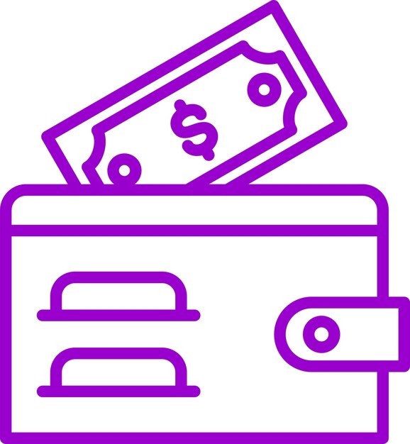 Estilo del icono de la billetera de diseño vectorial