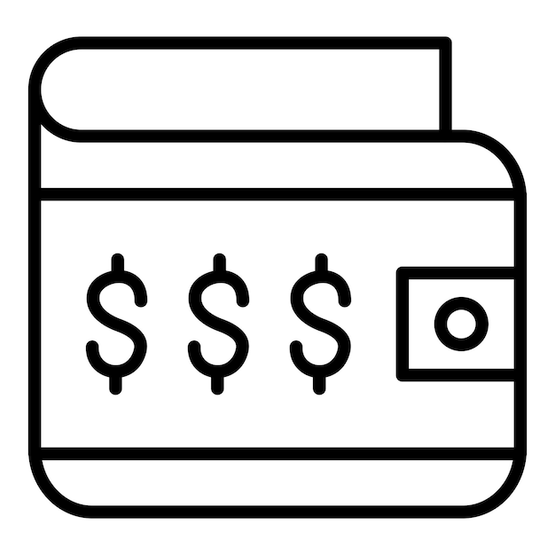 Estilo del icono de la billetera de diseño vectorial