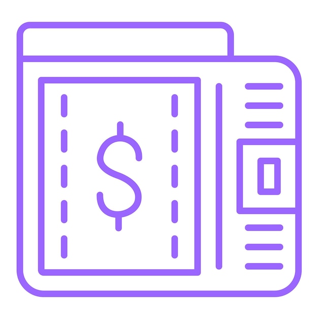 Estilo del icono de la billetera de diseño vectorial