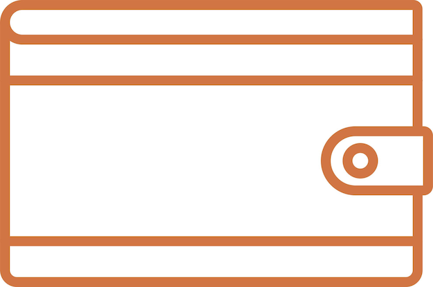 Estilo del icono de la billetera de diseño vectorial