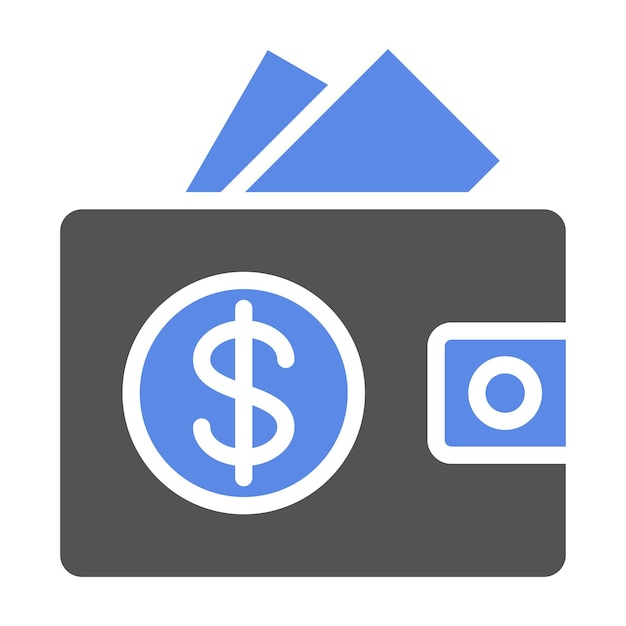Estilo del icono de la billetera de diseño vectorial