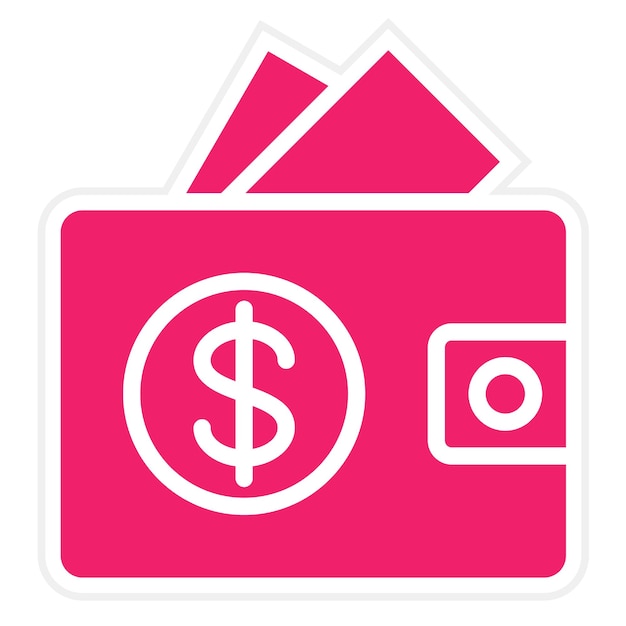 Estilo del icono de la billetera de diseño vectorial