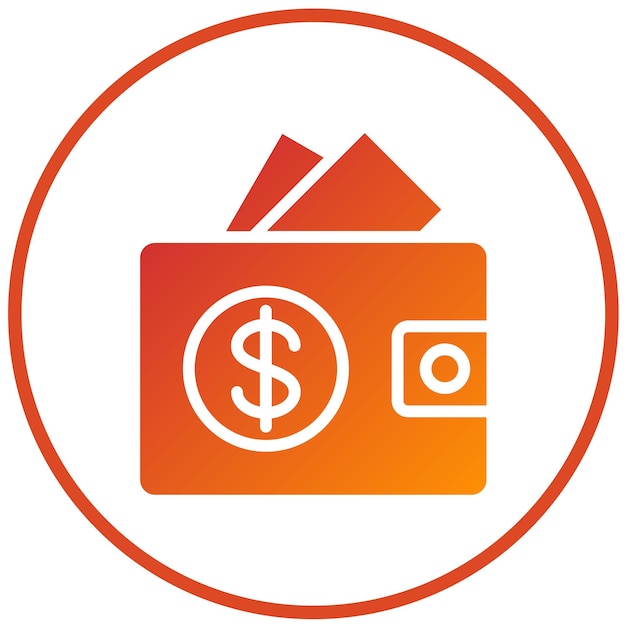 Estilo del icono de la billetera de diseño vectorial