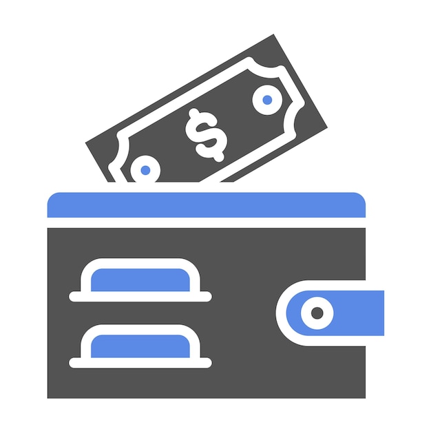Estilo del icono de la billetera de diseño vectorial