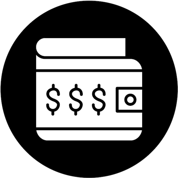 Estilo del icono de la billetera de diseño vectorial