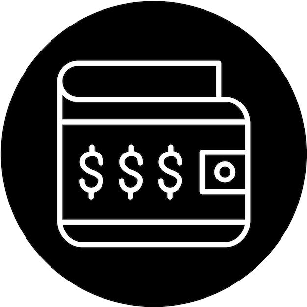Estilo del icono de la billetera de diseño vectorial