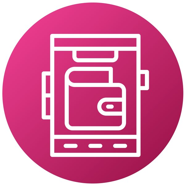 Estilo del icono de la billetera móvil de diseño vectorial