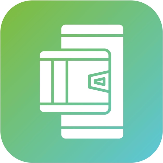 Estilo del icono de la billetera móvil de diseño vectorial
