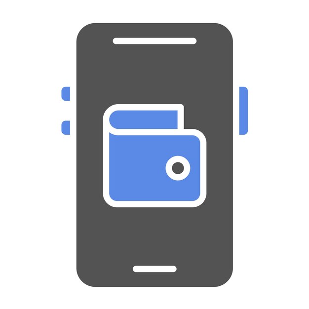 Estilo del icono de la billetera móvil de diseño vectorial