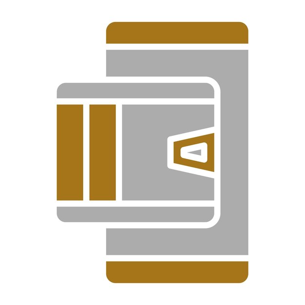 Estilo del icono de la billetera móvil de diseño vectorial
