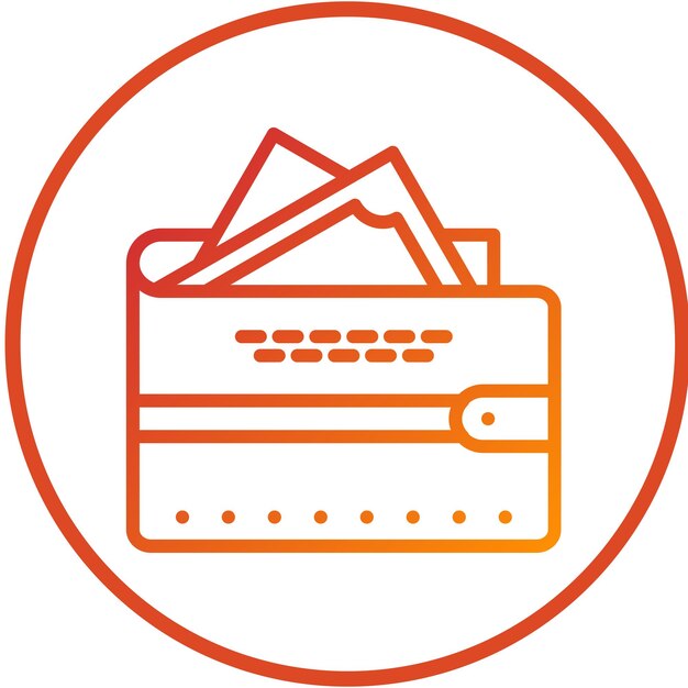 Estilo del icono de la billetera de pago de diseño vectorial