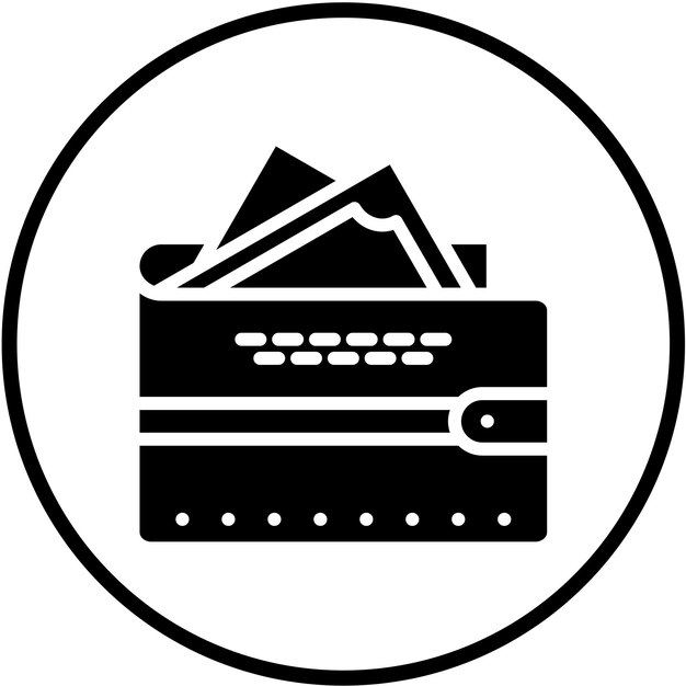 Estilo del icono de la billetera de pago de diseño vectorial