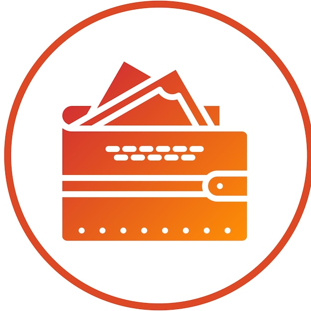 Estilo del icono de la billetera de pago de diseño vectorial