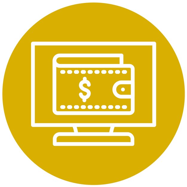 Estilo del icono de la billetera de la tienda de diseño vectorial