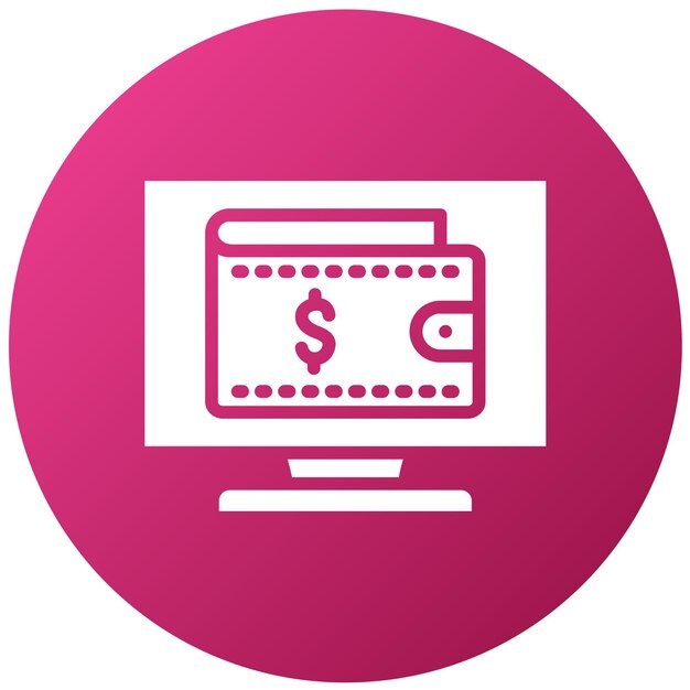 Estilo del icono de la billetera de la tienda de diseño vectorial