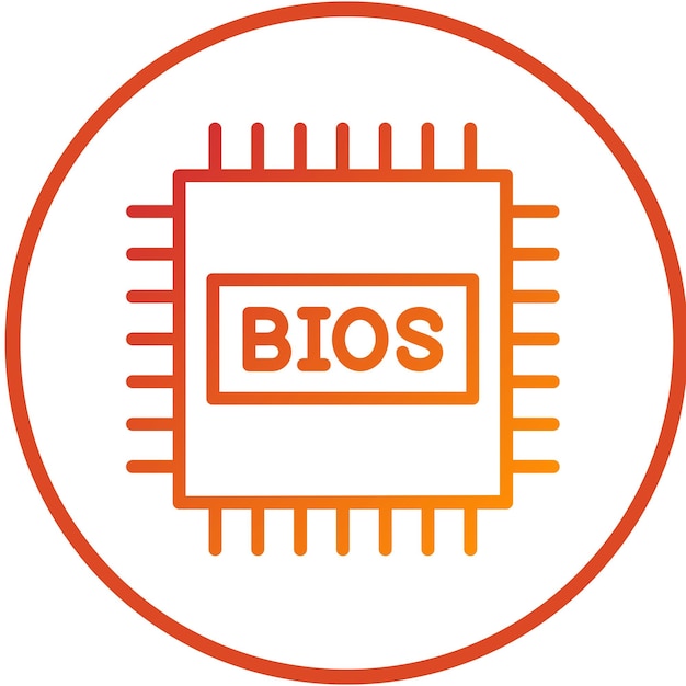 Estilo del icono del BIOS de diseño vectorial