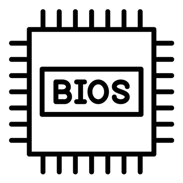 Estilo del icono del BIOS de diseño vectorial