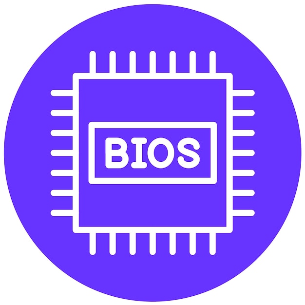 Estilo del icono del BIOS de diseño vectorial