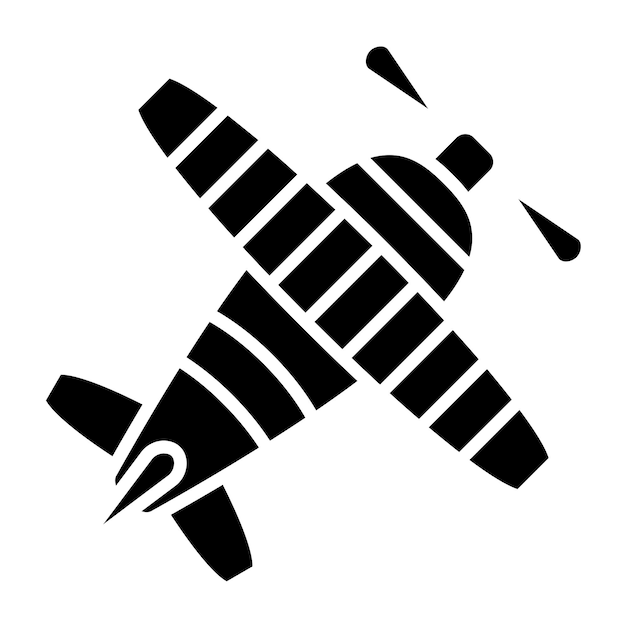 Estilo de icono de biplano de diseño vectorial
