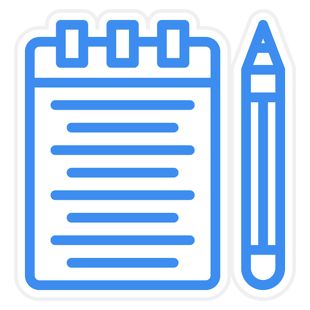 Estilo del icono del bloc de notas de diseño vectorial