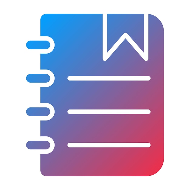 Estilo del icono del bloc de notas de diseño vectorial