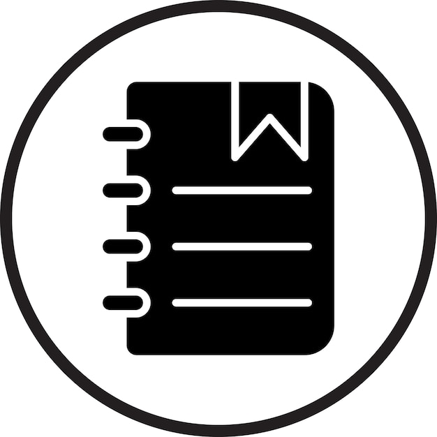 Estilo del icono del bloc de notas de diseño vectorial
