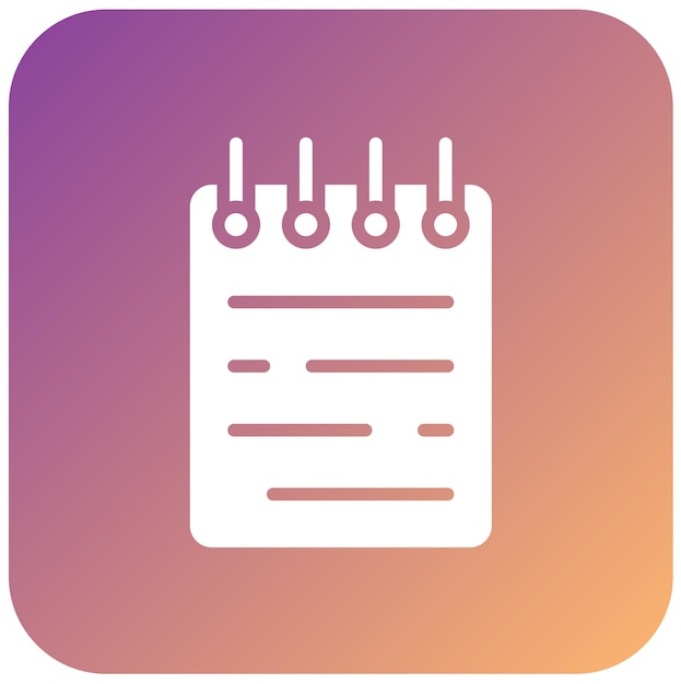 Estilo del icono del bloc de notas de diseño vectorial