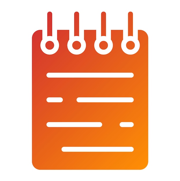 Estilo del icono del bloc de notas de diseño vectorial