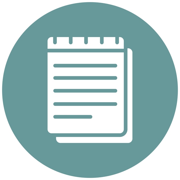 Estilo del icono del bloc de notas de diseño vectorial