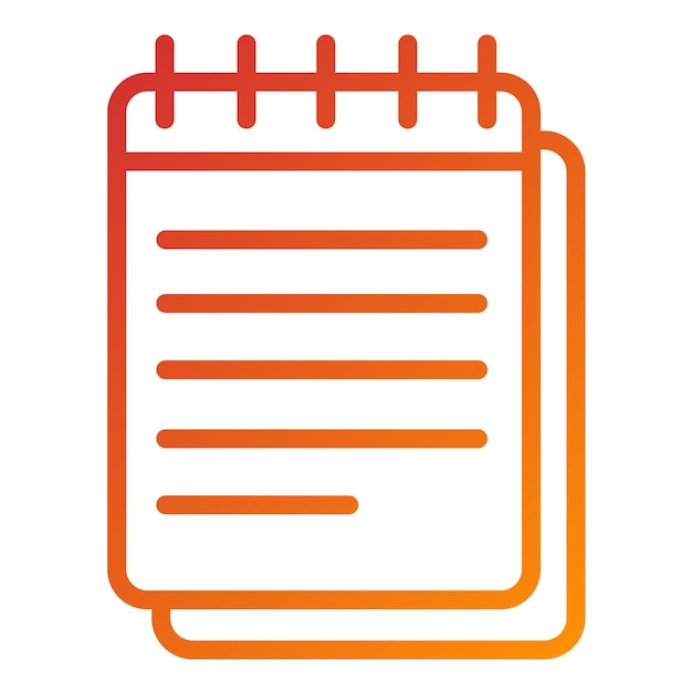 Estilo del icono del bloc de notas de diseño vectorial