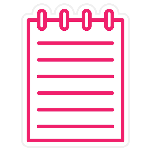 Estilo del icono del bloc de notas de diseño vectorial
