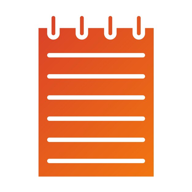 Estilo del icono del bloc de notas de diseño vectorial