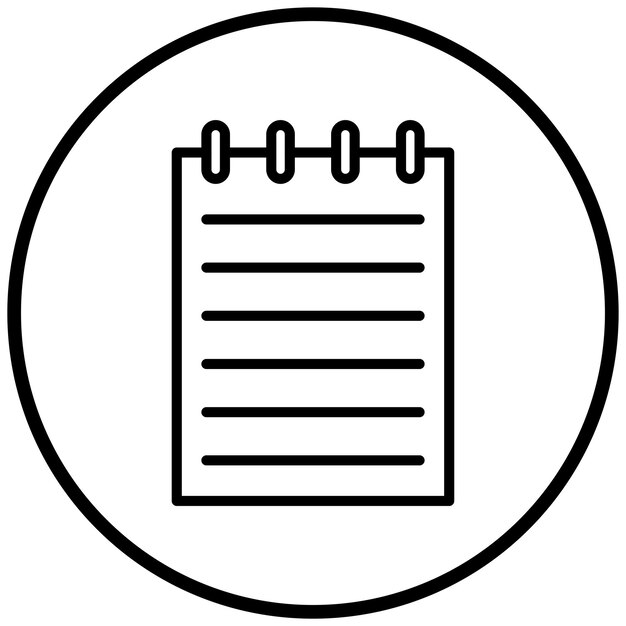 Estilo del icono del bloc de notas de diseño vectorial