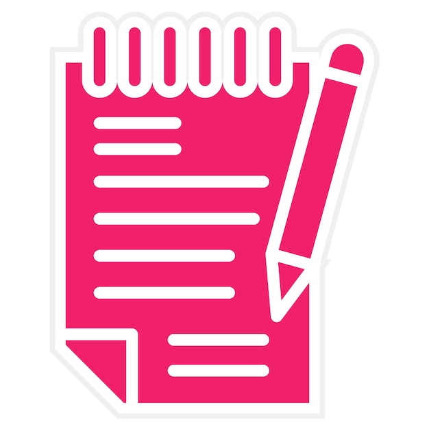 Estilo del icono del bloc de notas de diseño vectorial