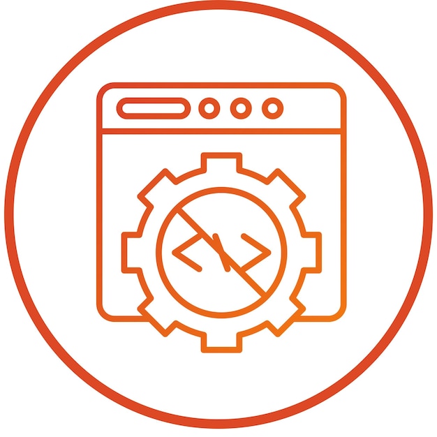 Estilo del icono del bloque de código de diseño vectorial