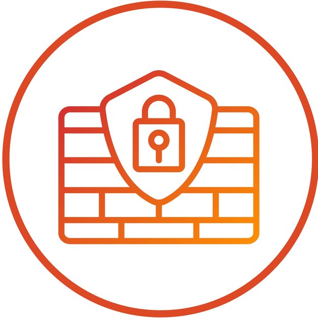 Estilo del icono del bloque de cortafuegos de diseño vectorial