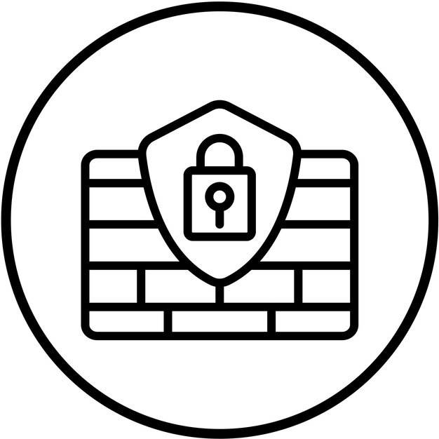 Estilo del icono del bloque de cortafuegos de diseño vectorial